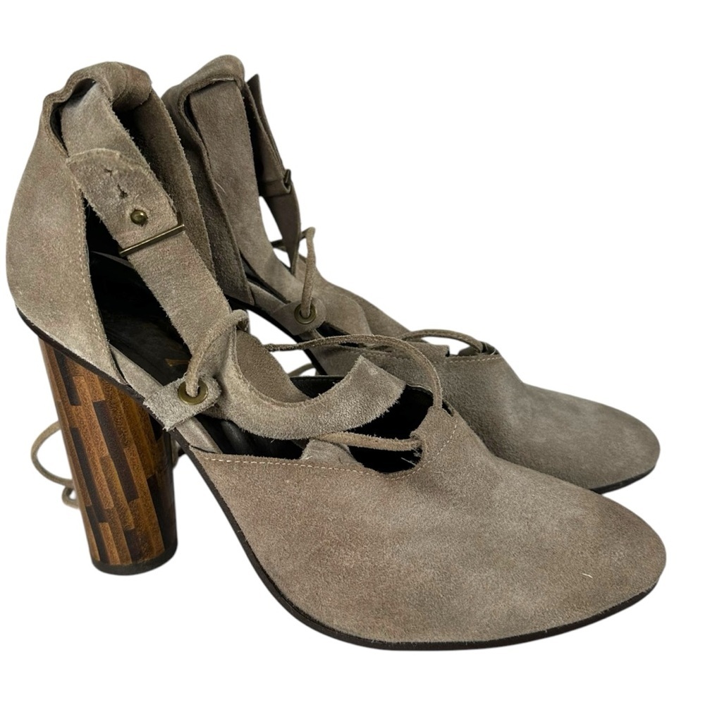 Free People Nouvella Wrap Suede Heels Size 38 - Picture 2 of 9